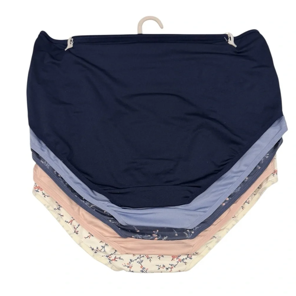 LAURA ASHLEY 5 Pack Briefs Panties Soft Comfy Stretch Floral Solids NWT 2X - Picture 11 of 14
